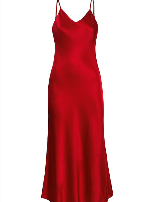 robe de soirée en soie rouge 22 mommes