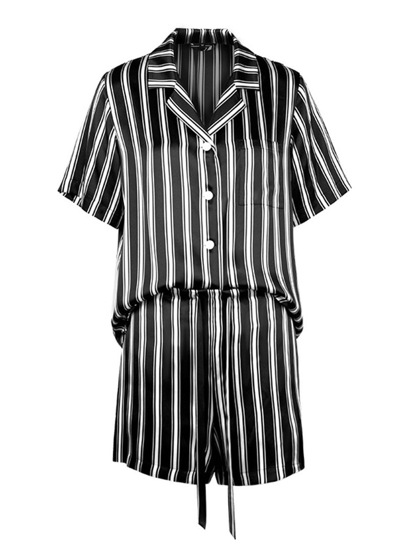 Bas de pyjama en soie noir et blanc 19 mommes GLAMOUR